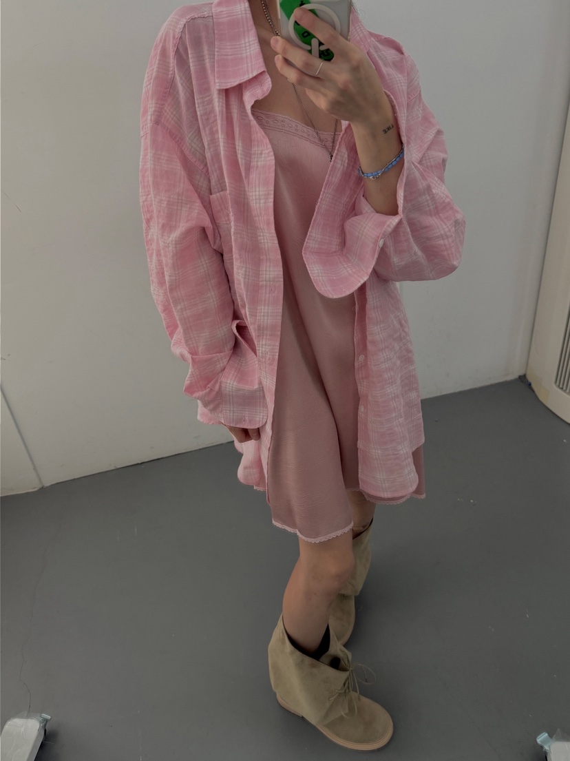 PAIRING東大門代購女裝新品推薦真品時尚熱賣襯衫蕾絲衫格子PAIRING襯衫/蕾絲衫