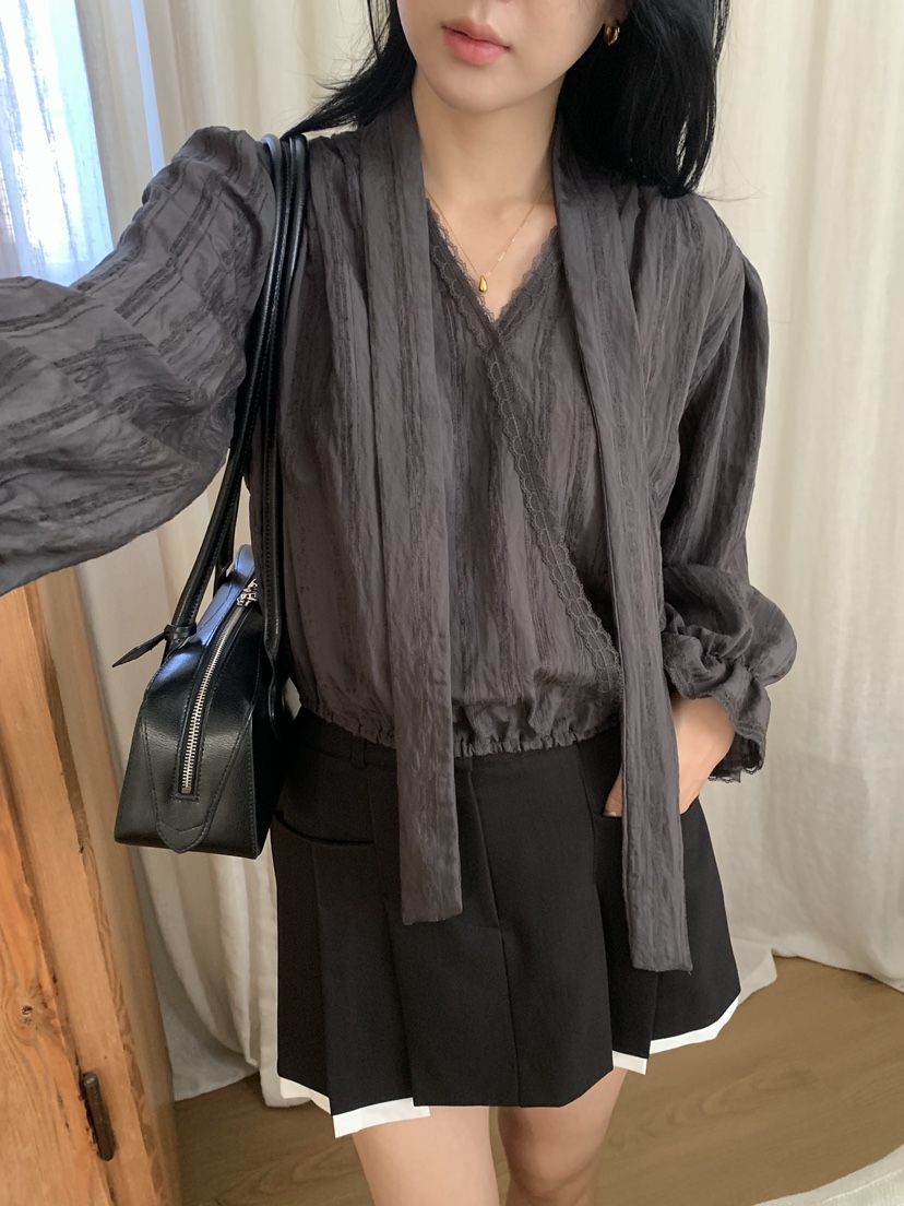 MUSK東大門實拍女裝新品時尚休閑真品推薦人氣襯衫蕾絲衫MUSK襯衫/蕾絲衫