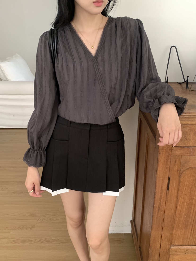 MUSK東大門實拍女裝新品時尚休閑真品推薦人氣襯衫蕾絲衫MUSK襯衫/蕾絲衫