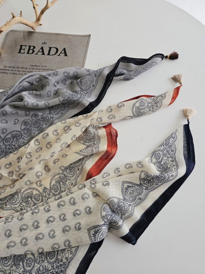 EBADA韓國直郵女裝新品真品推薦時尚熱賣休閑圍巾披肩流蘇EBADA圍巾/披肩
