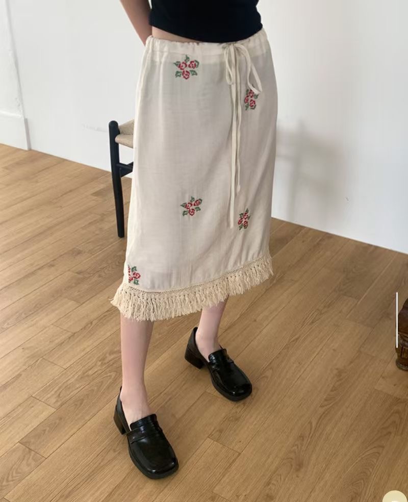 BASQUIAT/ANDYWARHOL東大門實拍女裝新品時尚半身裙中短裙刺繡BASQUIAT/ANDYWARHOL半身裙/中短裙