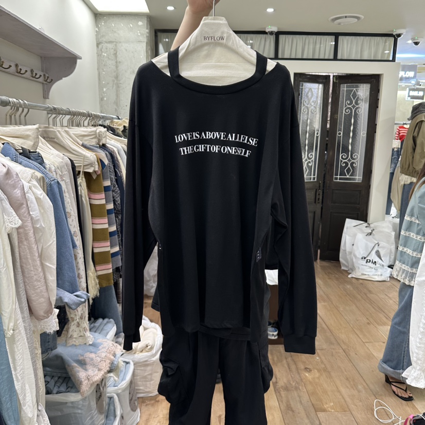 BY FLOW韓國直郵女士新品真品推薦人氣休閑時尚熱賣衛衣BY FLOW衛衣