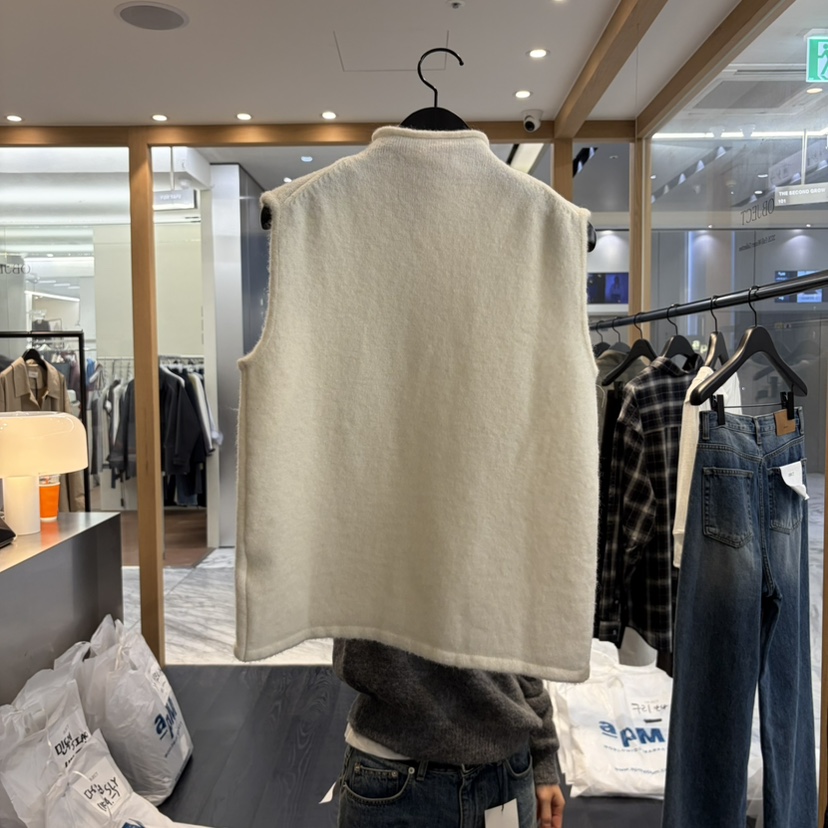 OBJECT東大門代購女士新品真品時尚人氣休閑馬甲羊駝毛半領OBJECT馬甲