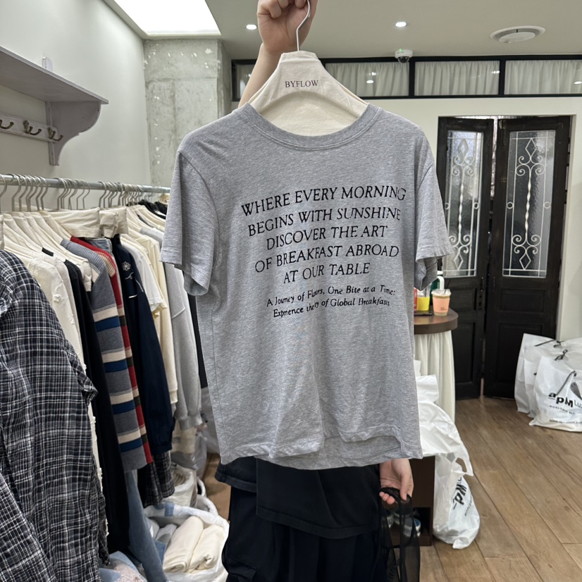 BY FLOW韓國直郵女士新品真品時尚熱賣休閑人氣推薦T恤BY FLOWT恤圖色3