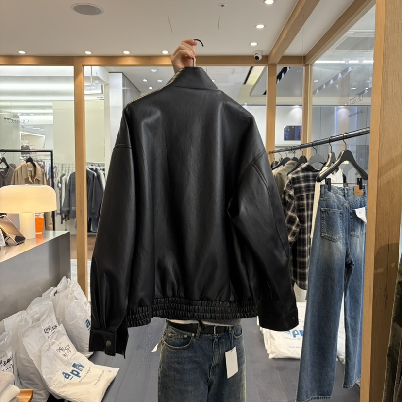 OBJECT東大門直郵女士新品推薦熱賣休閑人氣皮衣口袋皮革OBJECT皮衣