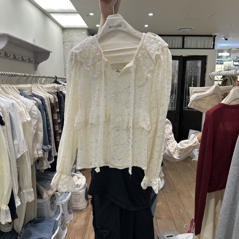 BY FLOW韓國代購女裝新品熱賣推薦人氣時尚真品襯衫蕾絲衫BY FLOW襯衫/蕾絲衫圖色1