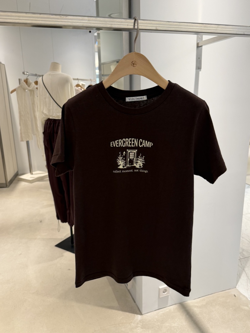 SELECT MARKET韓國代購女士新款時尚熱賣真品休閑人氣T恤SELECT MARKETT恤圖色3棕色