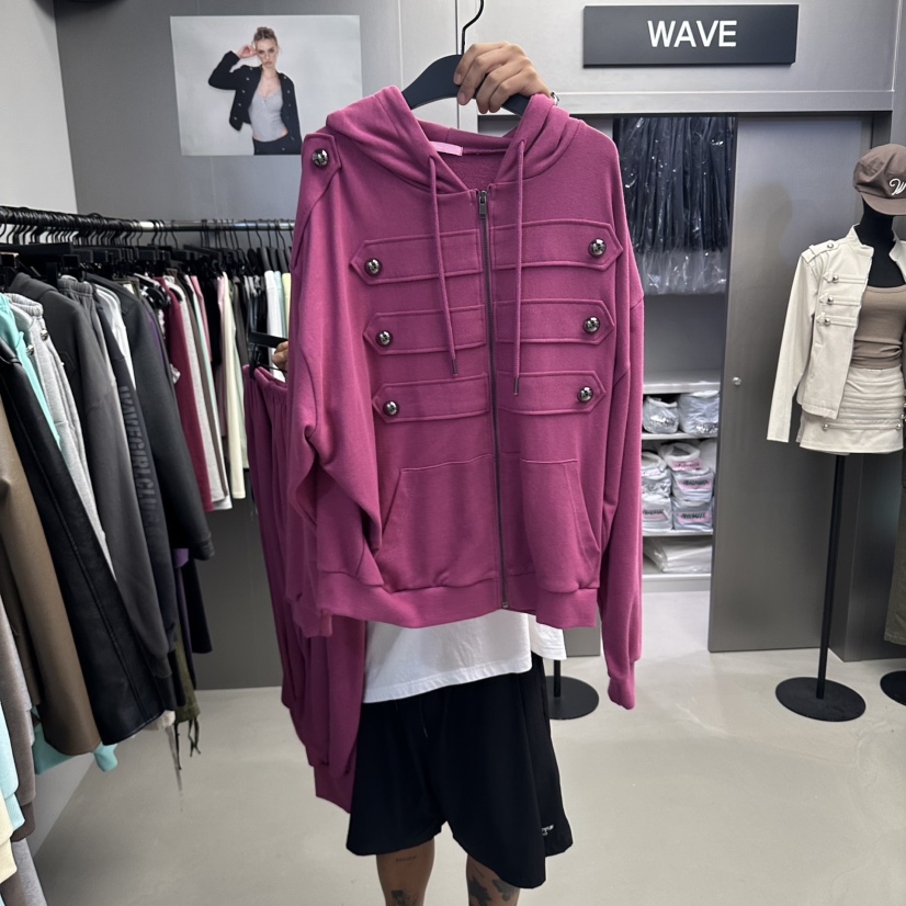WAVE韓國直郵女裝新品時尚熱賣人氣真品推薦衛衣拉鏈連帽衫WAVE衛衣圖色3