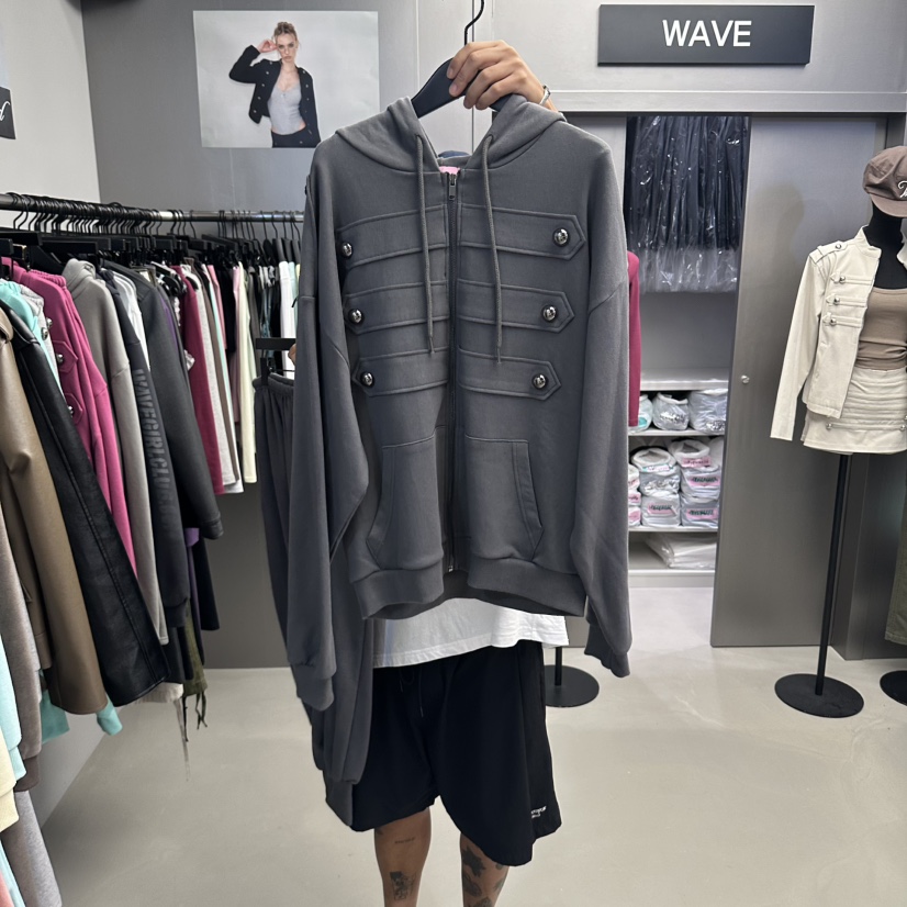 WAVE韓國直郵女裝新品時尚熱賣人氣真品推薦衛衣拉鏈連帽衫WAVE衛衣圖色4