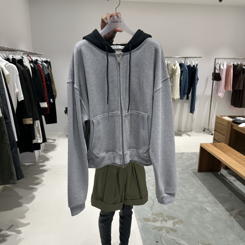 ARCHIVE PIECE東大門直郵女裝新品時尚真品衛衣拉鏈連帽衫ARCHIVEPIECE TAG衛衣圖色1