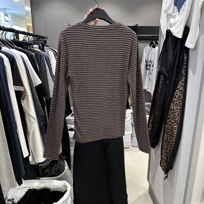 CIDO東大門直郵女士新品人氣真品熱賣休閑推薦長袖T恤條紋Cido長袖T恤