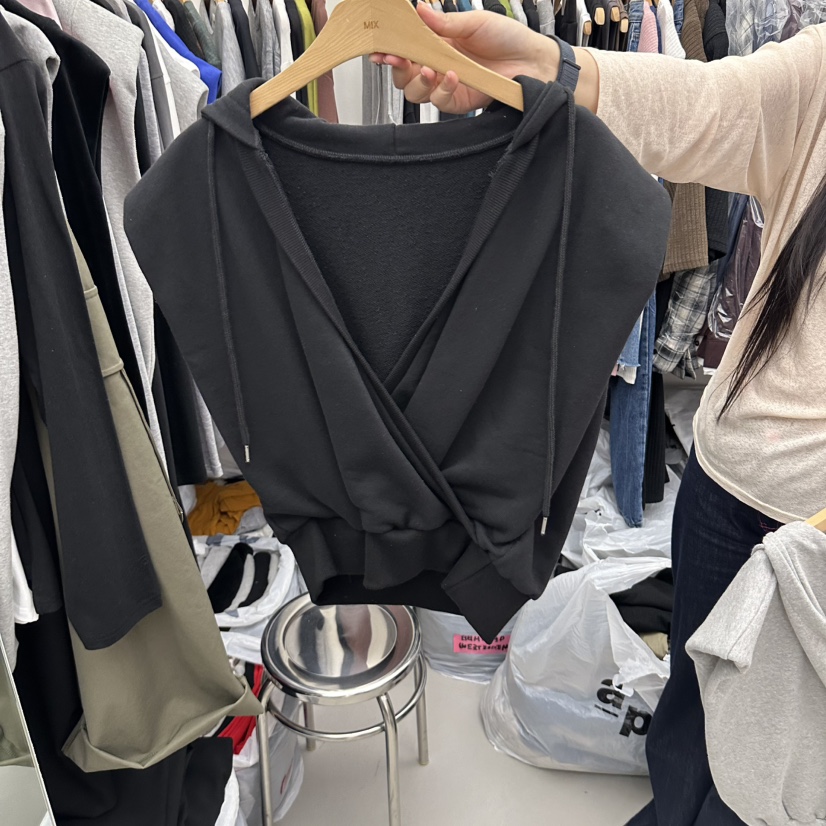 MIX東大門直郵女士新品真品推薦人氣休閑時尚吊帶背心連帽MIX吊帶/背心圖色2