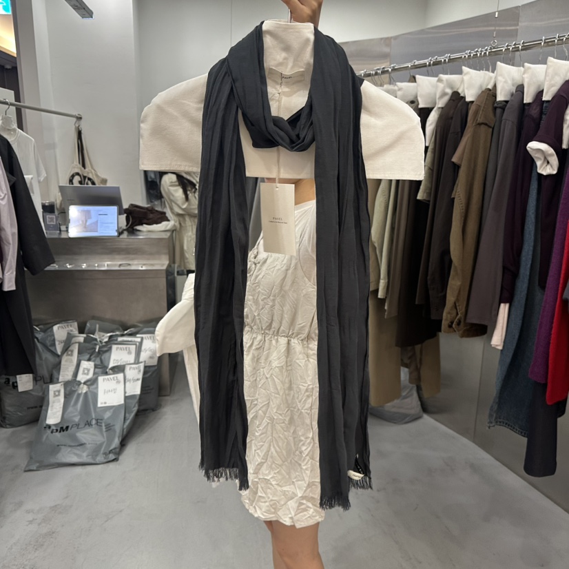 PAVEL韓國代購女士新款休閑時尚真品熱賣圍巾披肩羊毛圍巾PAVEL圍巾/披肩圖色3墨色
