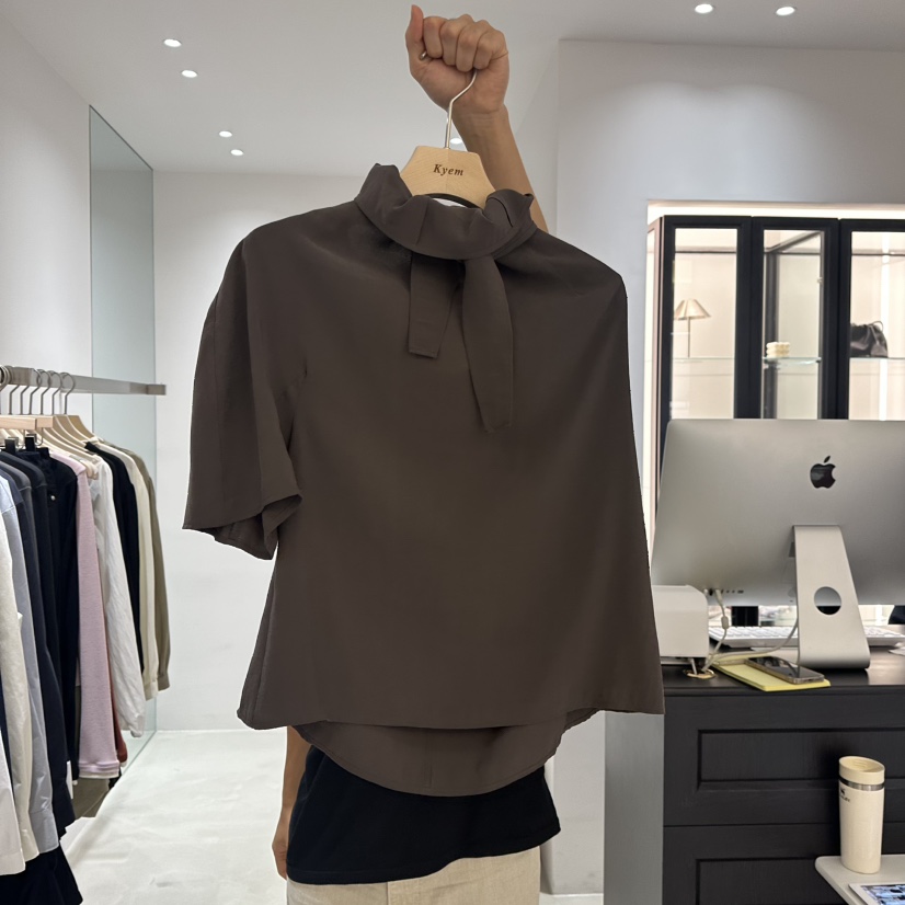 KYEM韓國直郵女裝新品人氣時尚熱賣真品休閑襯衫蕾絲衫圍巾KYEM襯衫/蕾絲衫圖色2
