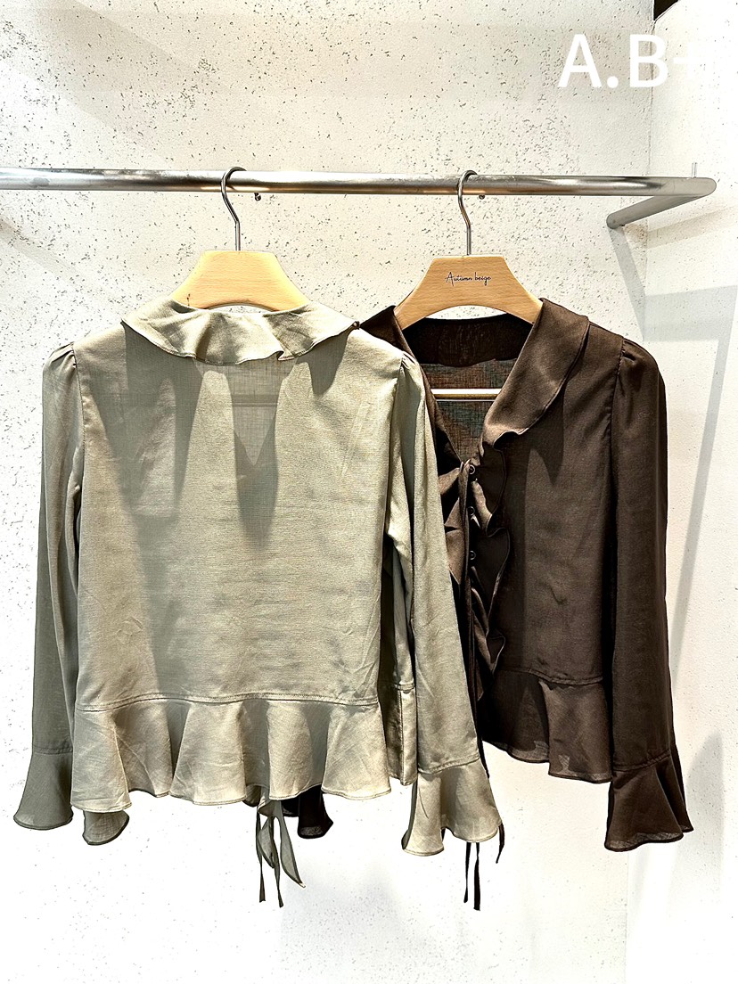 AUTUMN BEIGE東大門實拍女士新品熱賣真品推薦襯衫蕾絲衫AUTUMN BEIGE襯衫/蕾絲衫