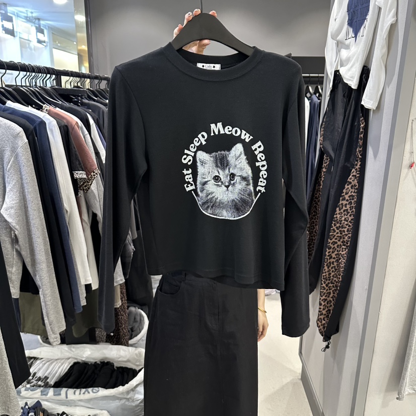 CIDO東大門代購女士新品真品推薦人氣時尚休閑熱賣長袖T恤Cido長袖T恤圖色3