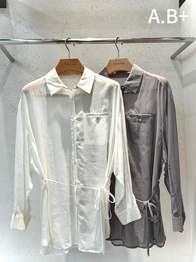 AUTUMN BEIGE東大門代購女裝新品真品推薦襯衫蕾絲衫含繩AUTUMN BEIGE襯衫/蕾絲衫