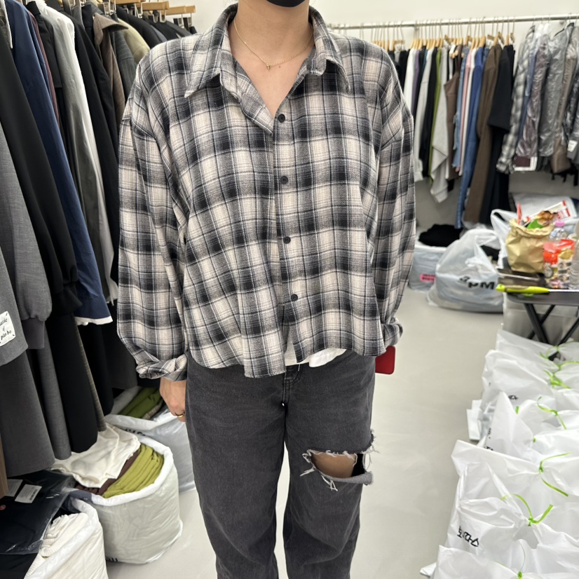 MIX東大門直郵女裝新品真品時尚熱賣人氣推薦襯衫蕾絲衫格子MIX襯衫/蕾絲衫圖色3黑色