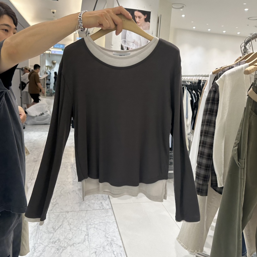 BLUEI-D/N SHARP東大門代購女士新款熱賣人氣時尚長袖T恤Blue i-d/N SHARP長袖T恤圖色5棕色