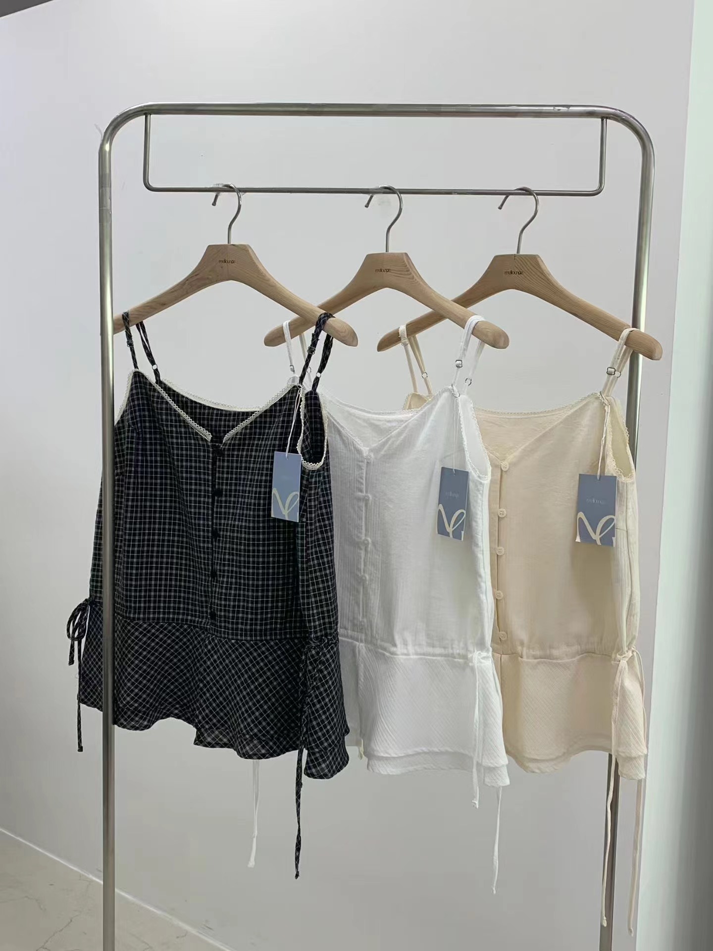 MELLOUNGE-멜라운지-T韓國直郵女士新款真品推薦吊帶背心MELLOUNGE-2件起吊帶/背心圖色2左二色