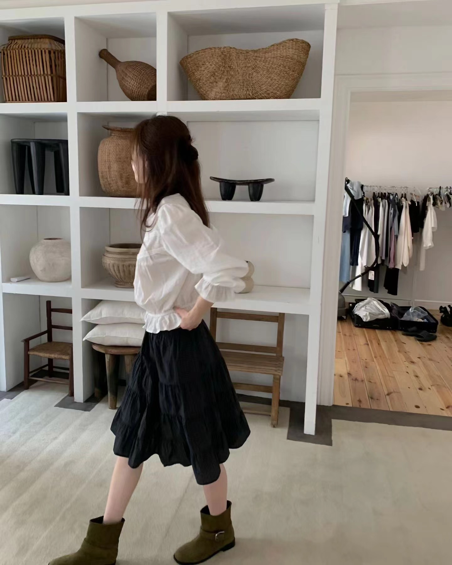 EZEDIARY東大門實拍女士新品休閑人氣真品半身裙中短裙格紋EZEDIARY-2件起半身裙/中短裙