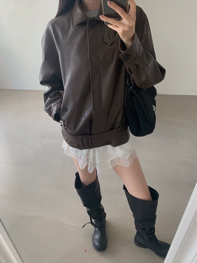 VERANDA東大門實拍女士新品推薦時尚休閑熱賣真品人氣皮衣VERANDA皮衣