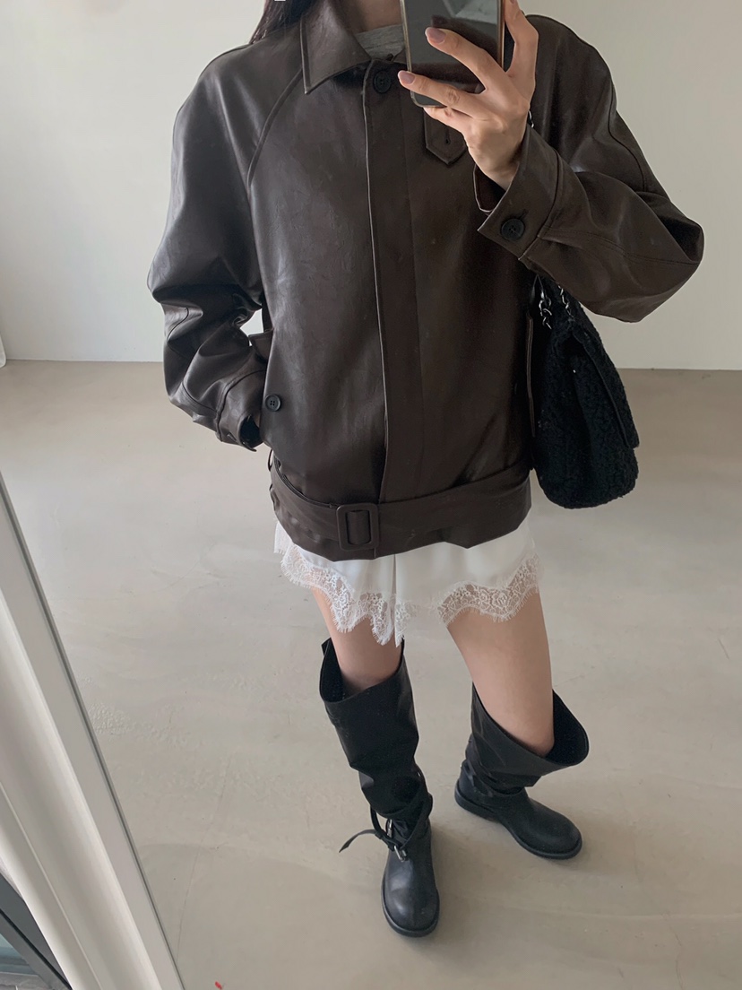VERANDA東大門實拍女士新品推薦時尚休閑熱賣真品人氣皮衣VERANDA皮衣
