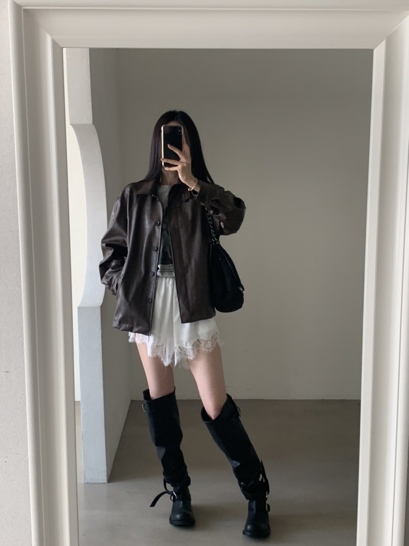 VERANDA東大門實拍女士新品推薦時尚休閑熱賣真品人氣皮衣VERANDA皮衣