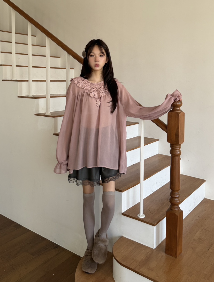 LOVABLE-L東大門代購女士新品真品熱賣時尚推薦襯衫蕾絲衫LOVABLE襯衫/蕾絲衫