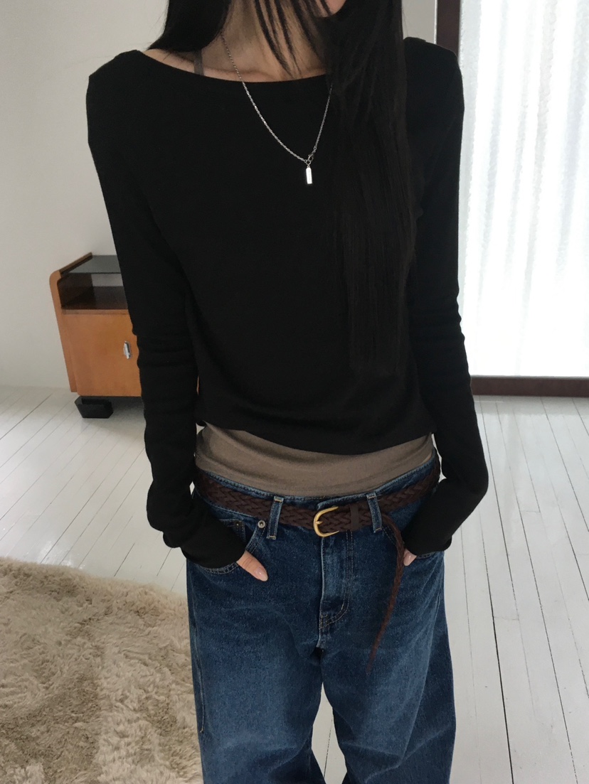 MINIMUZE東大門實拍女士新款熱賣人氣真品時尚長袖T恤U領MINIMUZE長袖T恤