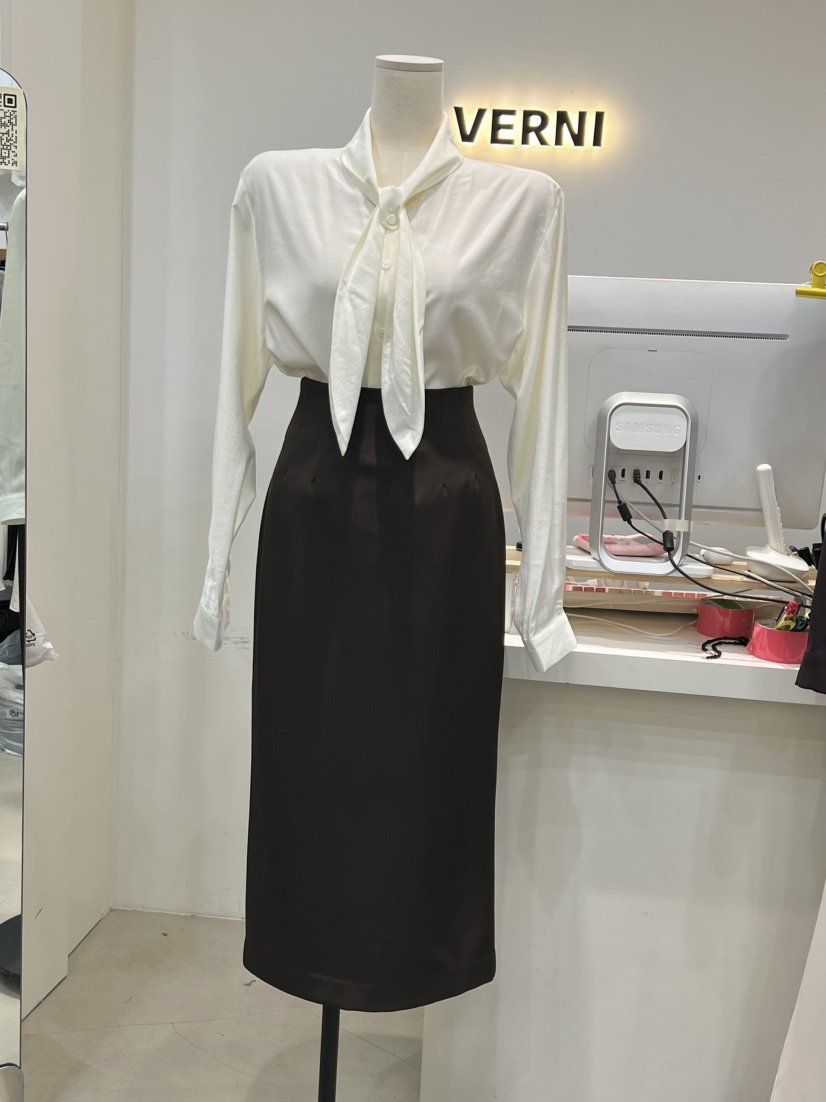 VERNI東大門代購女士新品休閑人氣推薦時尚襯衫蕾絲衫絲帶VERNI襯衫/蕾絲衫