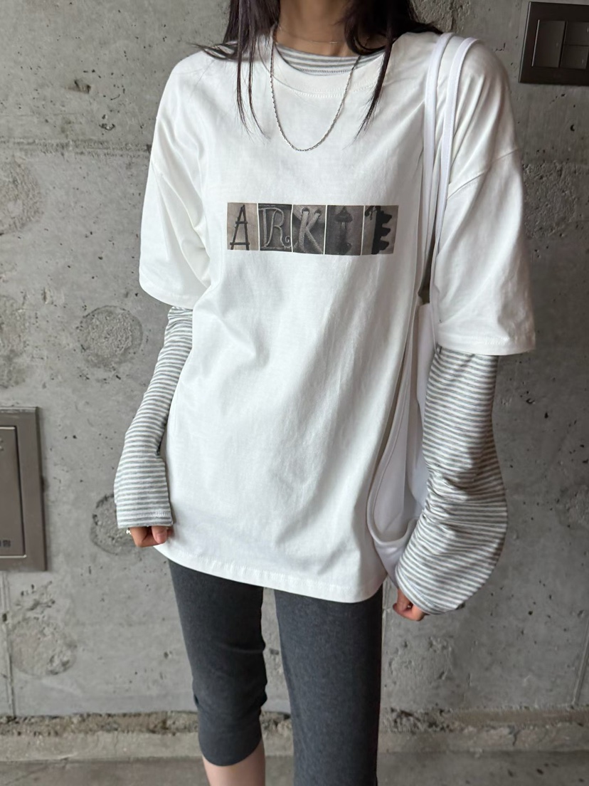 ARKIE/TAF東大門直郵女裝新款休閑推薦真品時尚長袖T恤條紋ARKIE/TAF長袖T恤