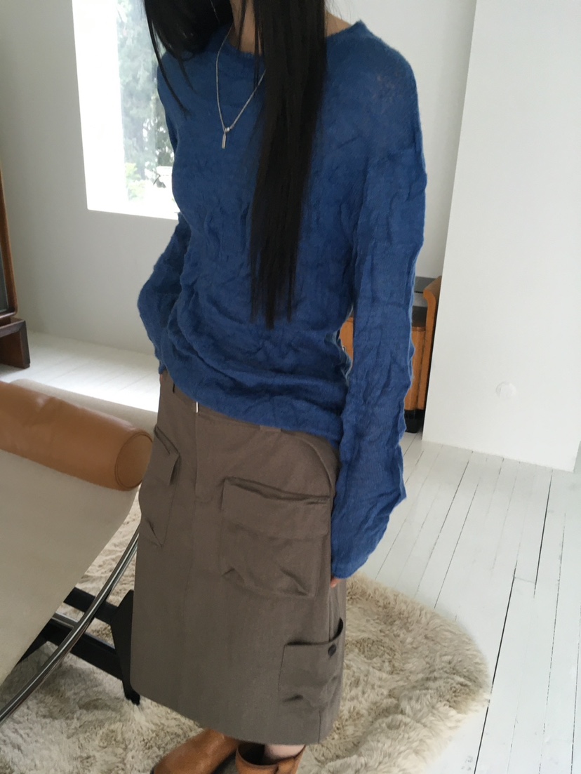 MINIMUZE韓國代購女士新品熱賣休閑推薦人氣時尚針織衫褶皺MINIMUZE針織衫