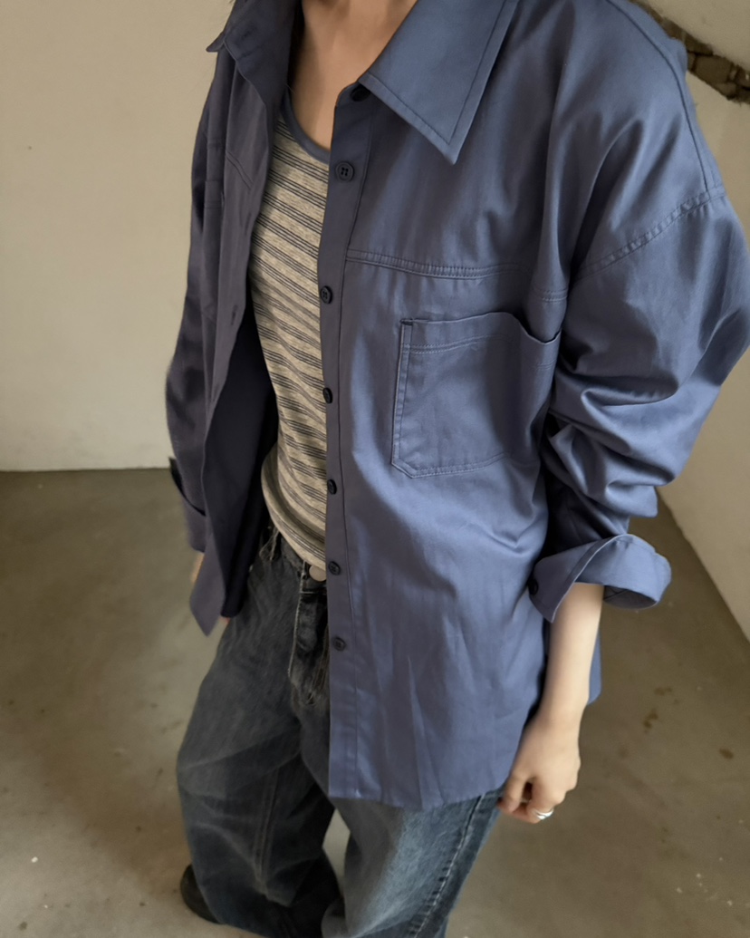 HOWDY/FACT THE NERD東大門實拍女士新款時尚襯衫蕾絲衫口袋HOWDY/FACT THE NERD襯衫/蕾絲衫