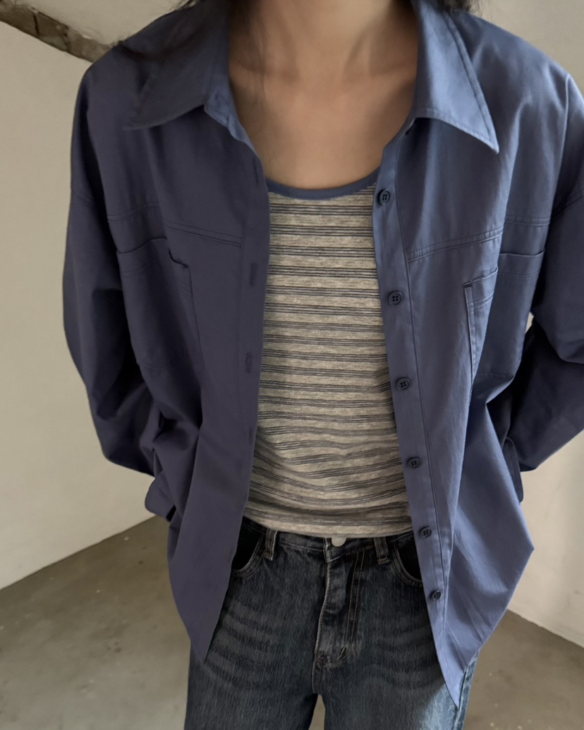HOWDY/FACT THE NERD東大門實拍女士新款時尚襯衫蕾絲衫口袋HOWDY/FACT THE NERD襯衫/蕾絲衫