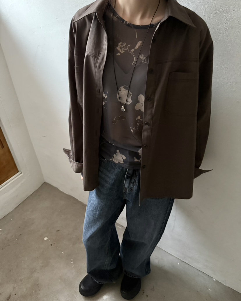 HOWDY/FACT THE NERD東大門實拍女士新款時尚襯衫蕾絲衫口袋HOWDY/FACT THE NERD襯衫/蕾絲衫