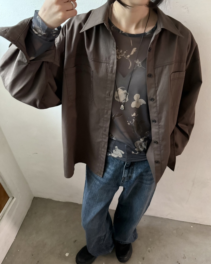 HOWDY/FACT THE NERD東大門實拍女士新款時尚襯衫蕾絲衫口袋HOWDY/FACT THE NERD襯衫/蕾絲衫圖色3