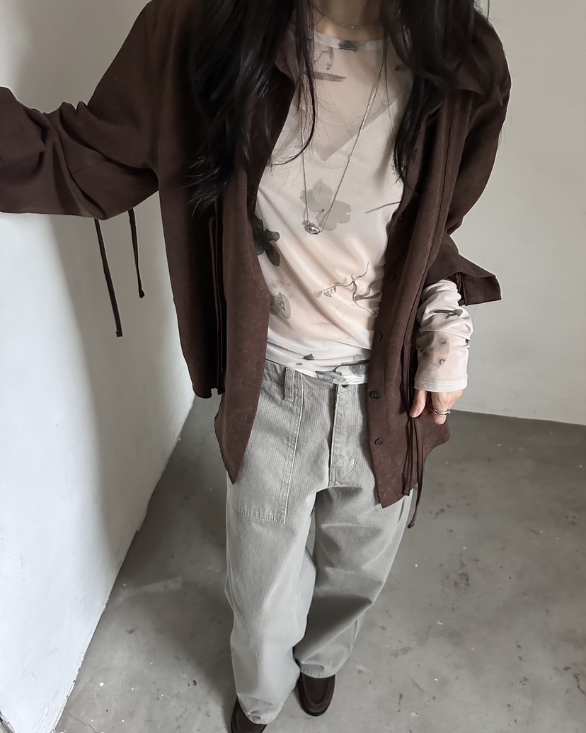 HOWDY/FACT THE NERD韓國直郵女裝新品真品襯衫蕾絲衫絲帶HOWDY/FACT THE NERD襯衫/蕾絲衫圖色3
