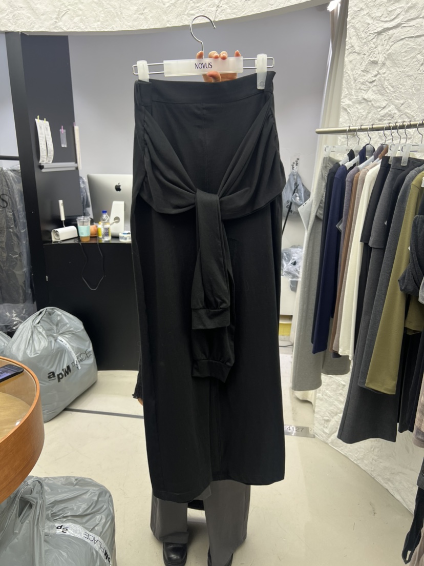 NOVUS韓國代購女裝新品休閑推薦真品熱賣時尚人氣長裙系帶NOVUS長裙圖色3