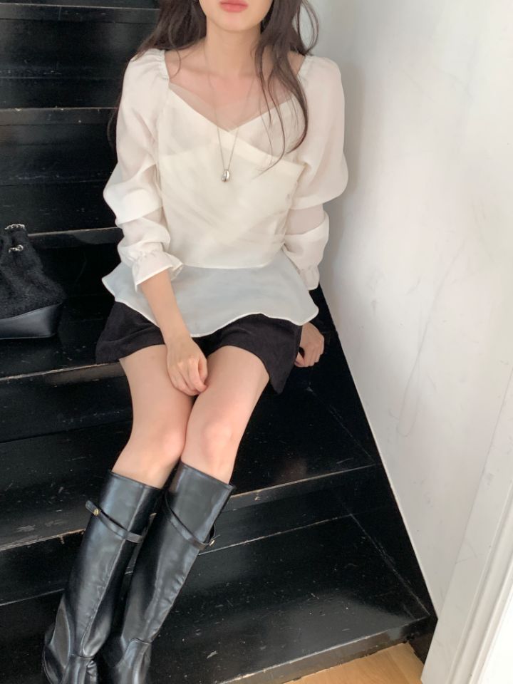 CRONG東大門直郵女士新款人氣時尚推薦真品休閑襯衫蕾絲衫CRONG襯衫/蕾絲衫