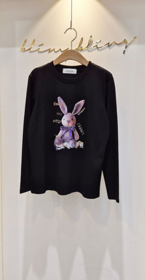 BLING BLING-S/RICO東大門代購女士新品推薦長袖T恤兔子BLING BLING-S/RICO長袖T恤圖色1