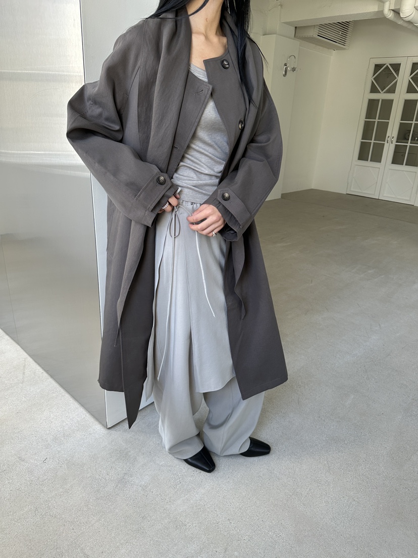 NDE韓國直郵女士新品時尚真品熱賣休閑人氣推薦長款風衣圍巾BOHEME_NDE長款風衣