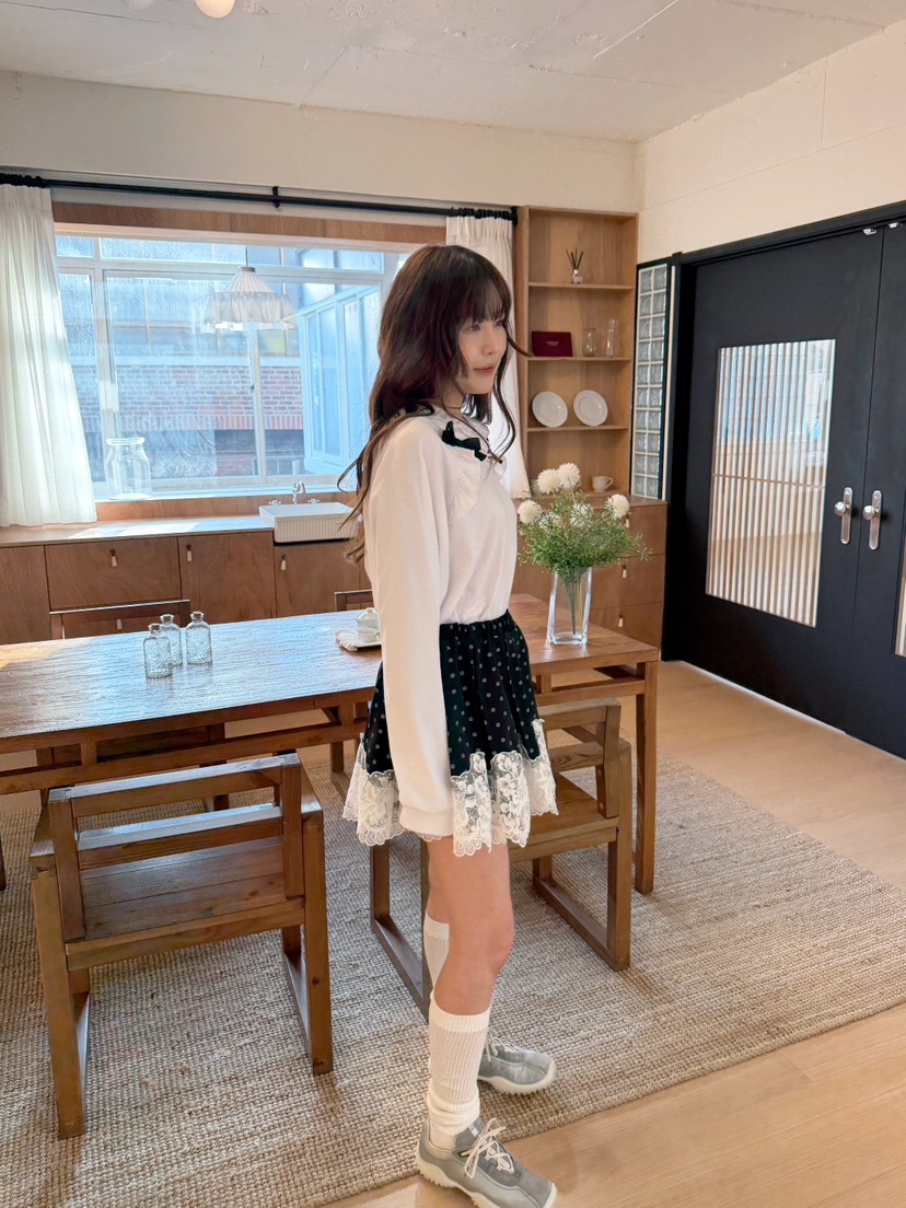 BOUTIQUE-L東大門代購女士新品推薦休閑熱賣長袖T恤絲帶BOUTIQUE-L長袖T恤