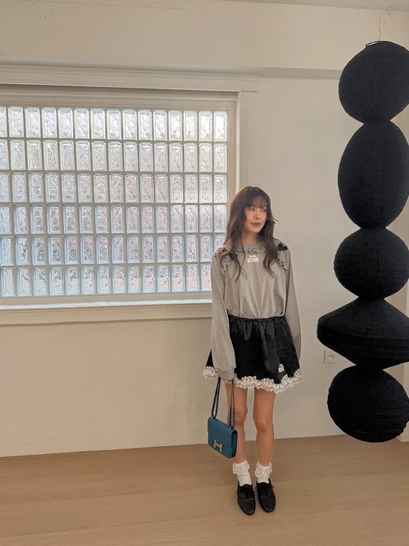 BOUTIQUE-L東大門代購女士新品推薦休閑熱賣長袖T恤絲帶BOUTIQUE-L長袖T恤