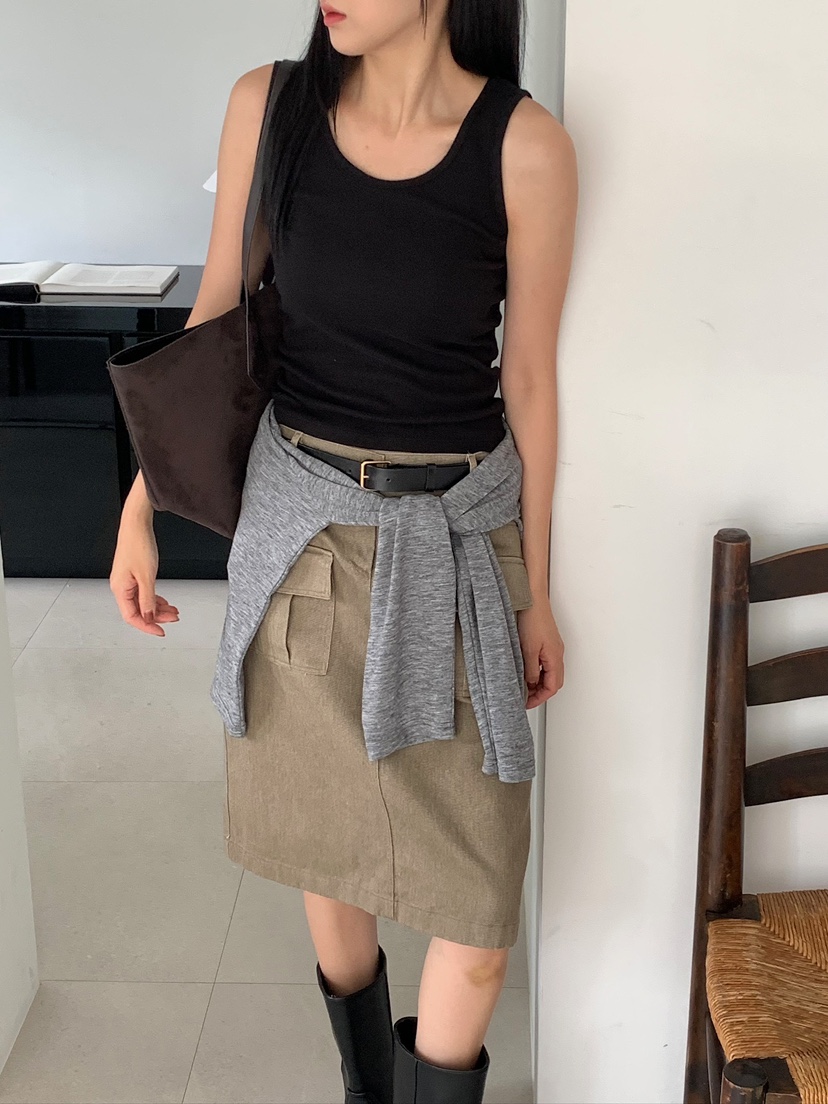 BLEECKER東大門直郵女裝新款推薦真品休閑半身裙中短裙口袋BLEECKER半身裙/中短裙