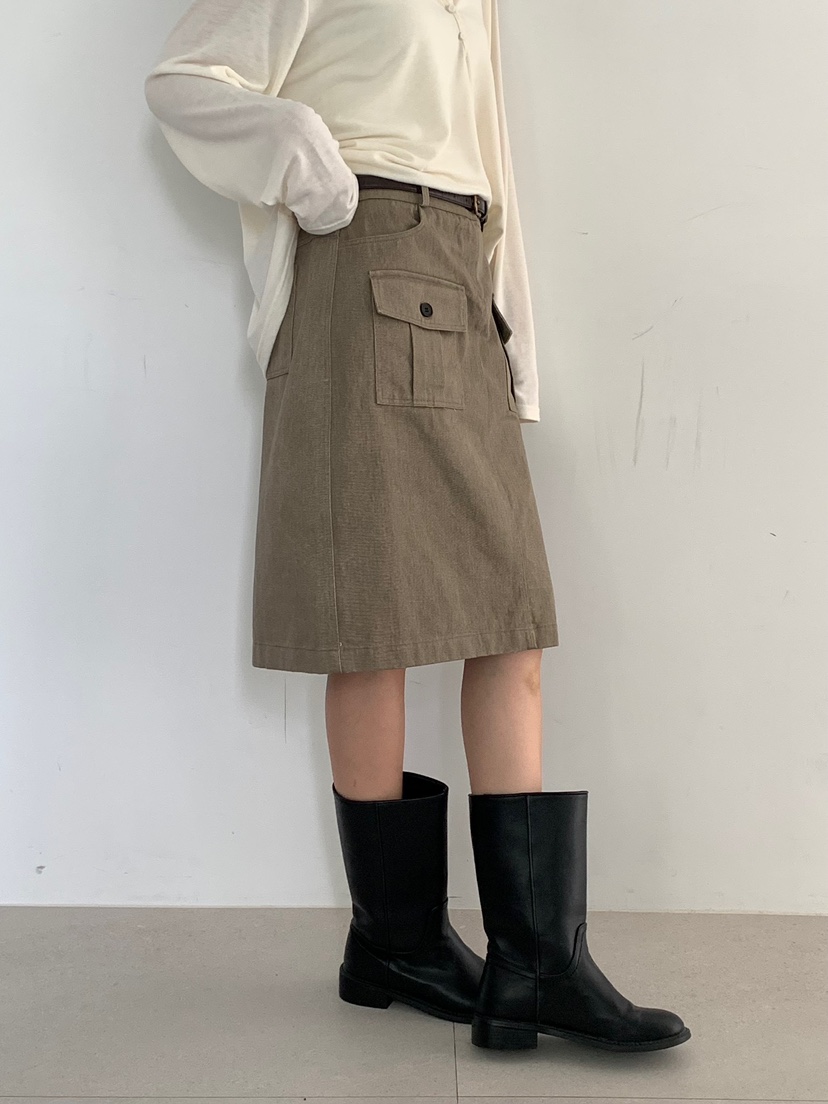 BLEECKER東大門直郵女裝新款推薦真品休閑半身裙中短裙口袋BLEECKER半身裙/中短裙