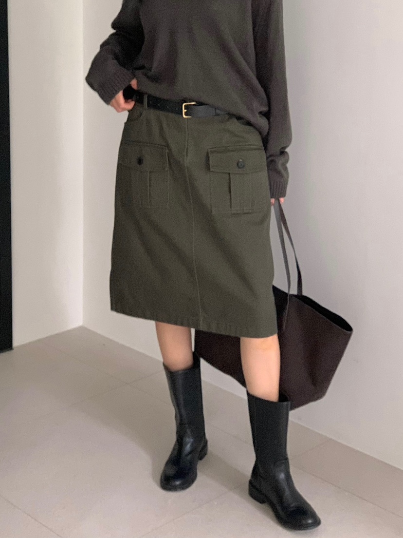 BLEECKER東大門直郵女裝新款推薦真品休閑半身裙中短裙口袋BLEECKER半身裙/中短裙