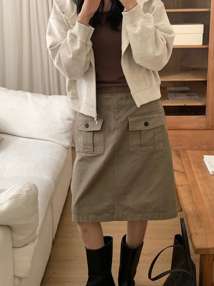 BLEECKER東大門直郵女裝新款推薦真品休閑半身裙中短裙口袋BLEECKER半身裙/中短裙