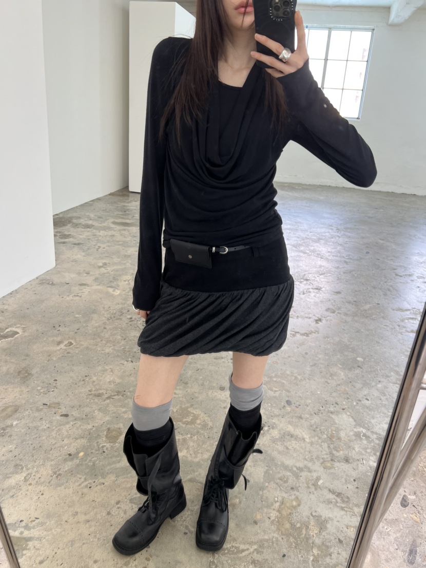 NOVUS東大門代購女裝新品推薦真品休閑熱賣長袖T恤假兩件NOVUS長袖T恤
