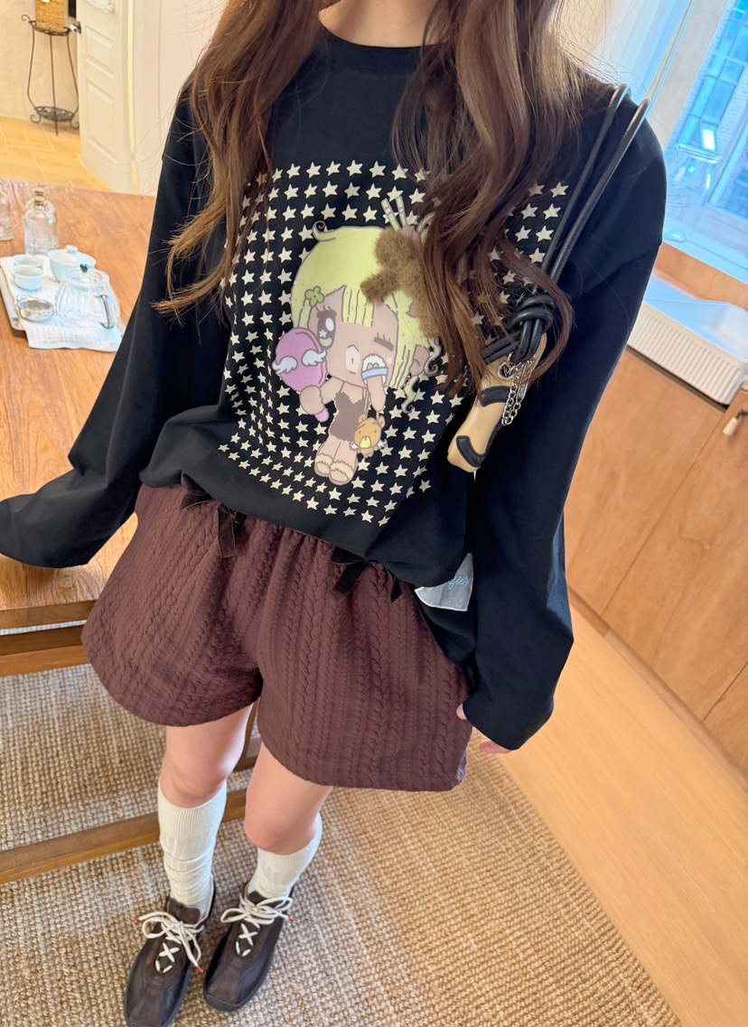 BOUTIQUE-L東大門實拍女裝新款推薦時尚人氣熱賣長袖T恤BOUTIQUE-L長袖T恤圖色1